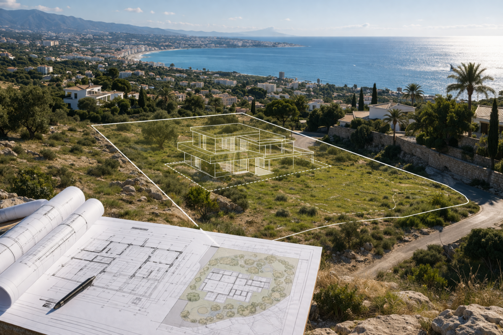 Buildable plot Costa del Sol with architectural plans and sea view